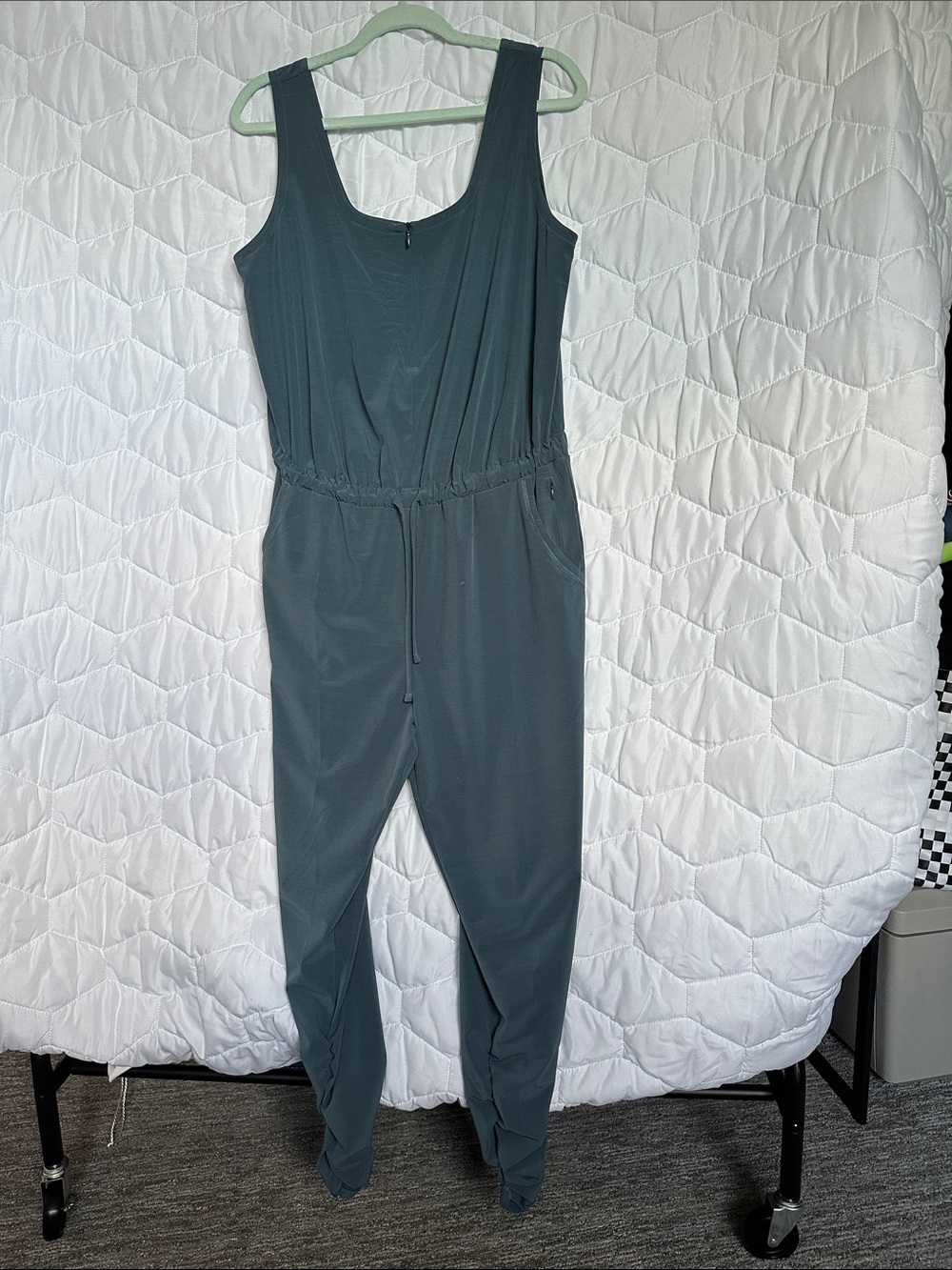 Women’s Sleeveless Jumpsuit in Slate Green/Teal